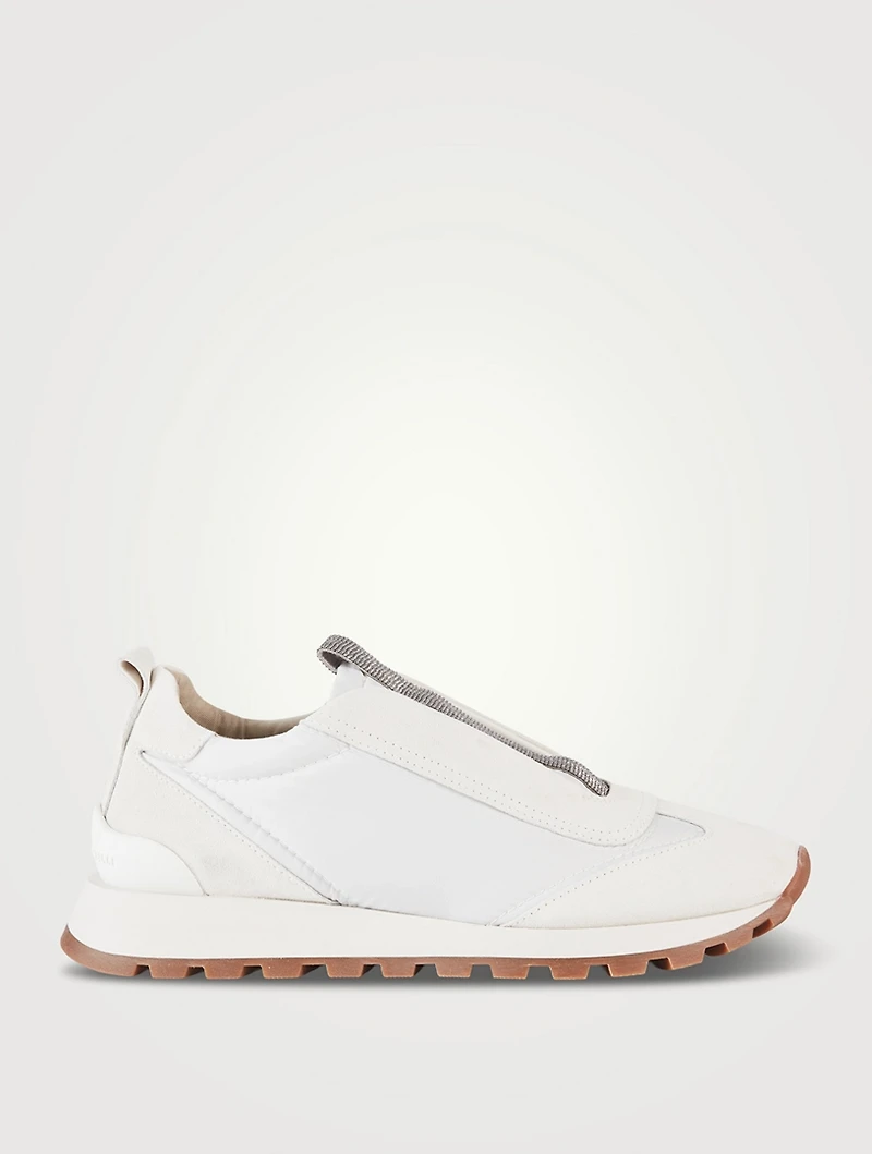 Suede And Nylon Sneakers