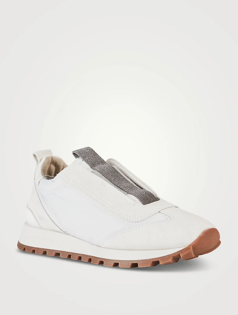 Suede And Nylon Sneakers