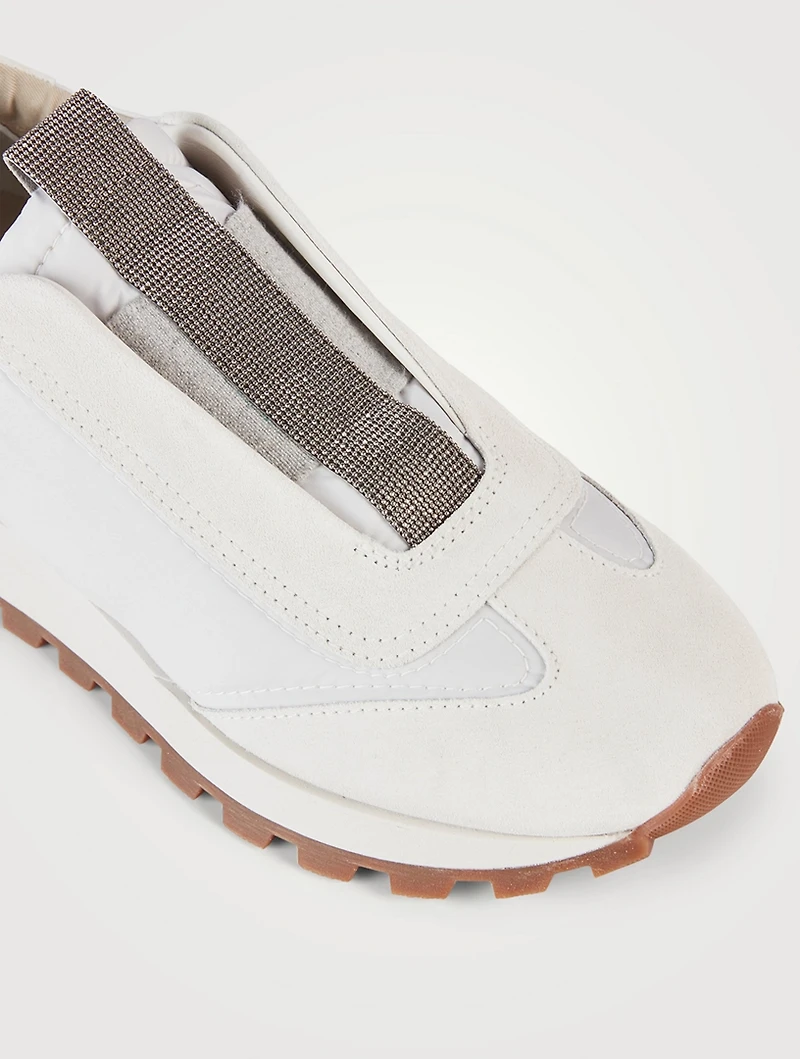 Suede And Nylon Sneakers