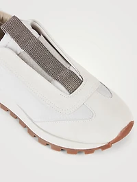 Suede And Nylon Sneakers
