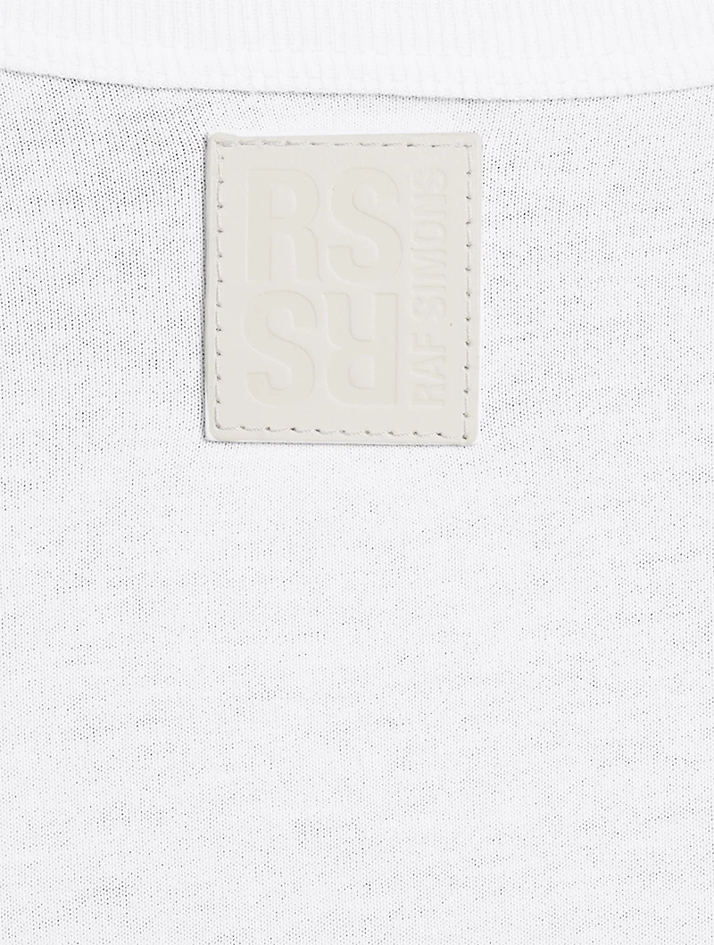 Cotton Tank Top With Leather Patch