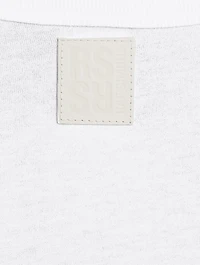 Cotton Tank Top With Leather Patch