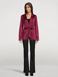 Havenn Belted Satin Blazer