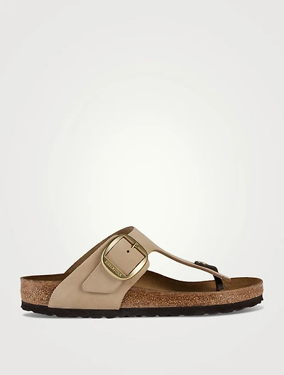 Gizeh Big Buckle Leather Thong Sandals