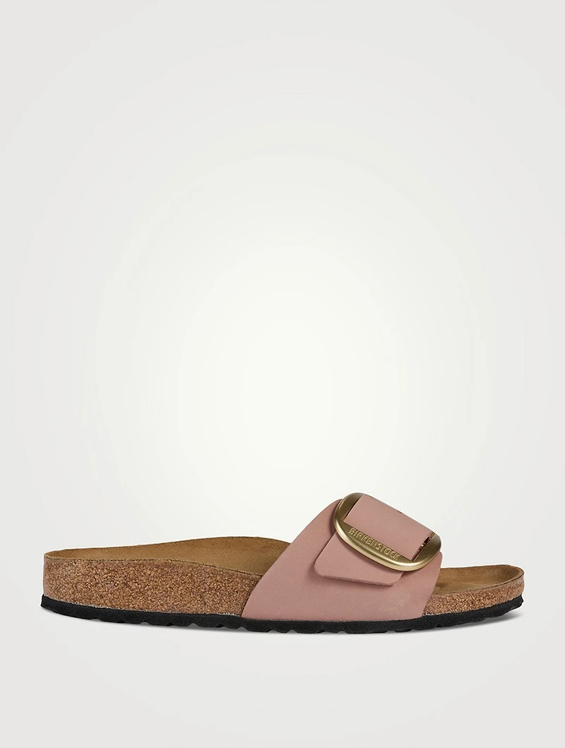 Madrid Big Buckle Leather Slide Sandals