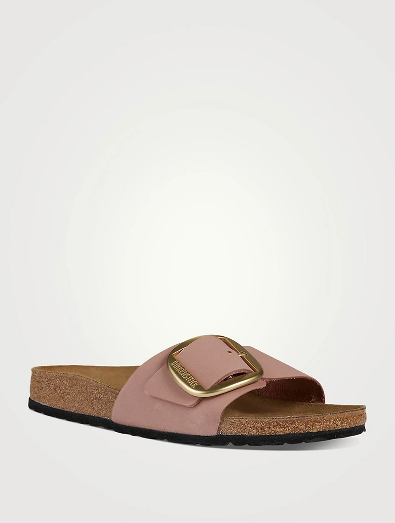 Madrid Big Buckle Leather Slide Sandals
