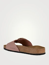 Madrid Big Buckle Leather Slide Sandals