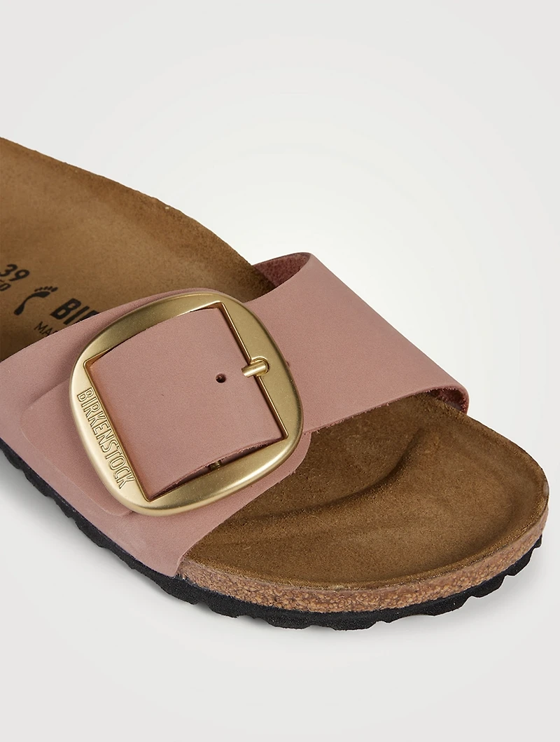 Madrid Big Buckle Leather Slide Sandals