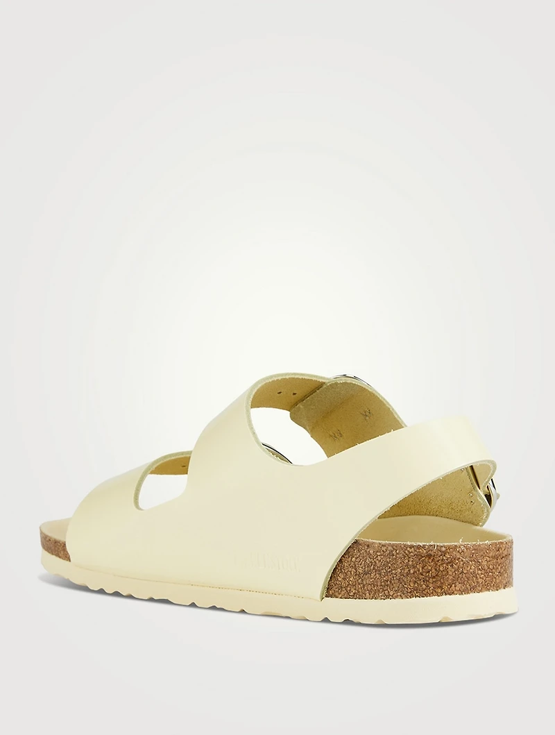 Milano Big Buckle Leather Slingback Sandals