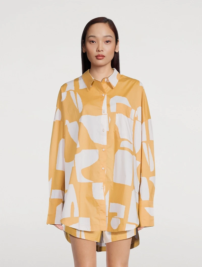 Organic Cotton Shirt Terrazzo Print