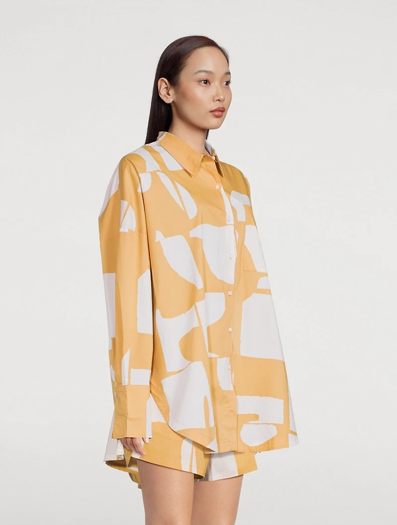 Organic Cotton Shirt Terrazzo Print