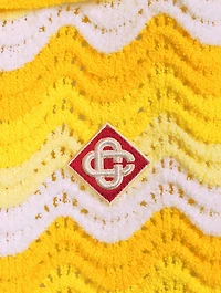 Wavy Gradient Crochet Short-Sleeve Shirt