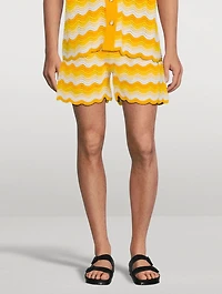 Wavy Gradient Crochet Shorts