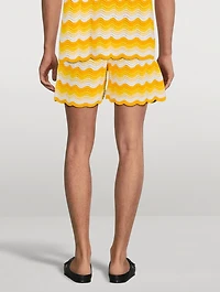 Wavy Gradient Crochet Shorts