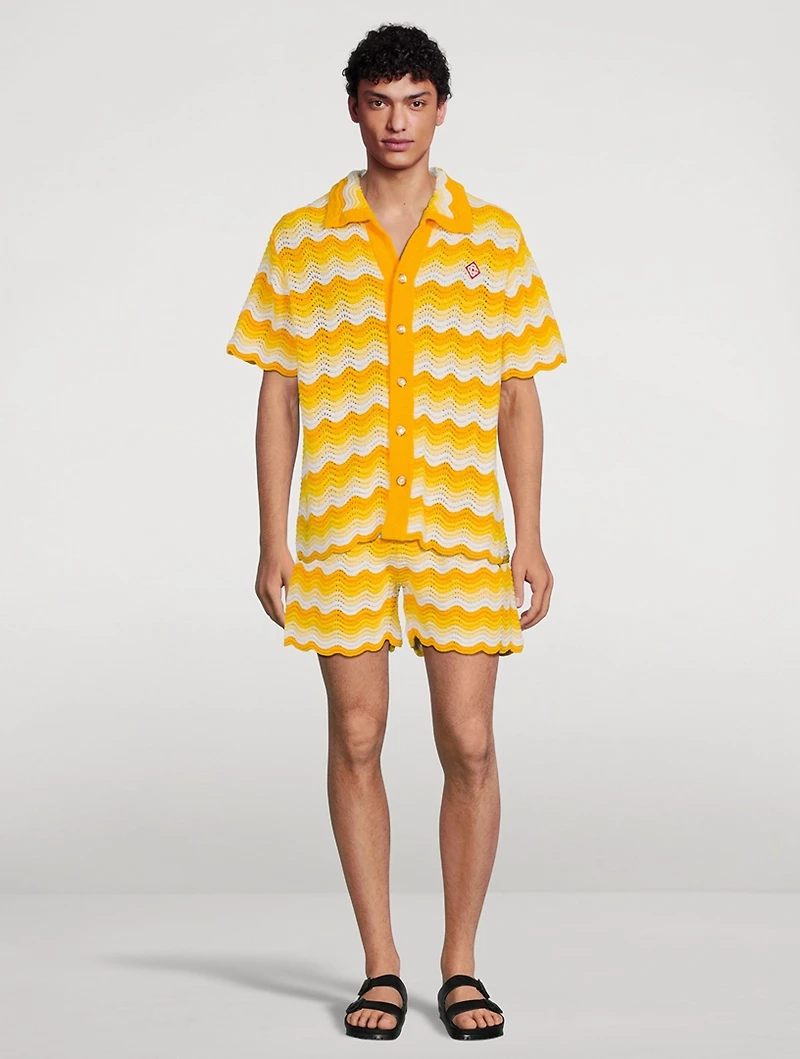 Wavy Gradient Crochet Shorts