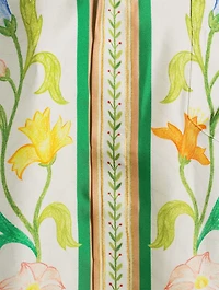 L'Arche Fleurie Silk Short-Sleeve Shirt