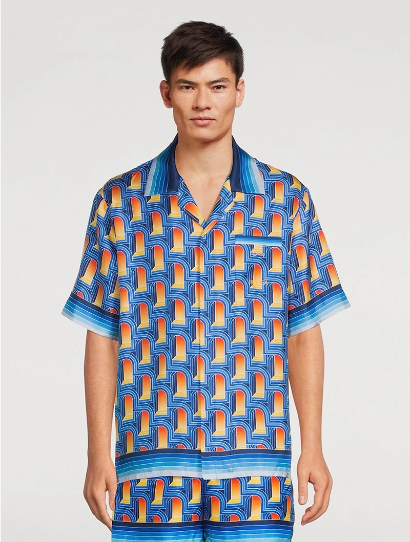 L'Arche De Nuit Silk Short-Sleeve Shirt