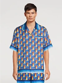 L'Arche De Nuit Silk Short-Sleeve Shirt