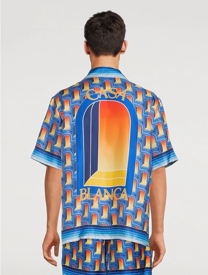 L'Arche De Nuit Silk Short-Sleeve Shirt