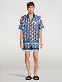 L'Arche De Nuit Silk Short-Sleeve Shirt