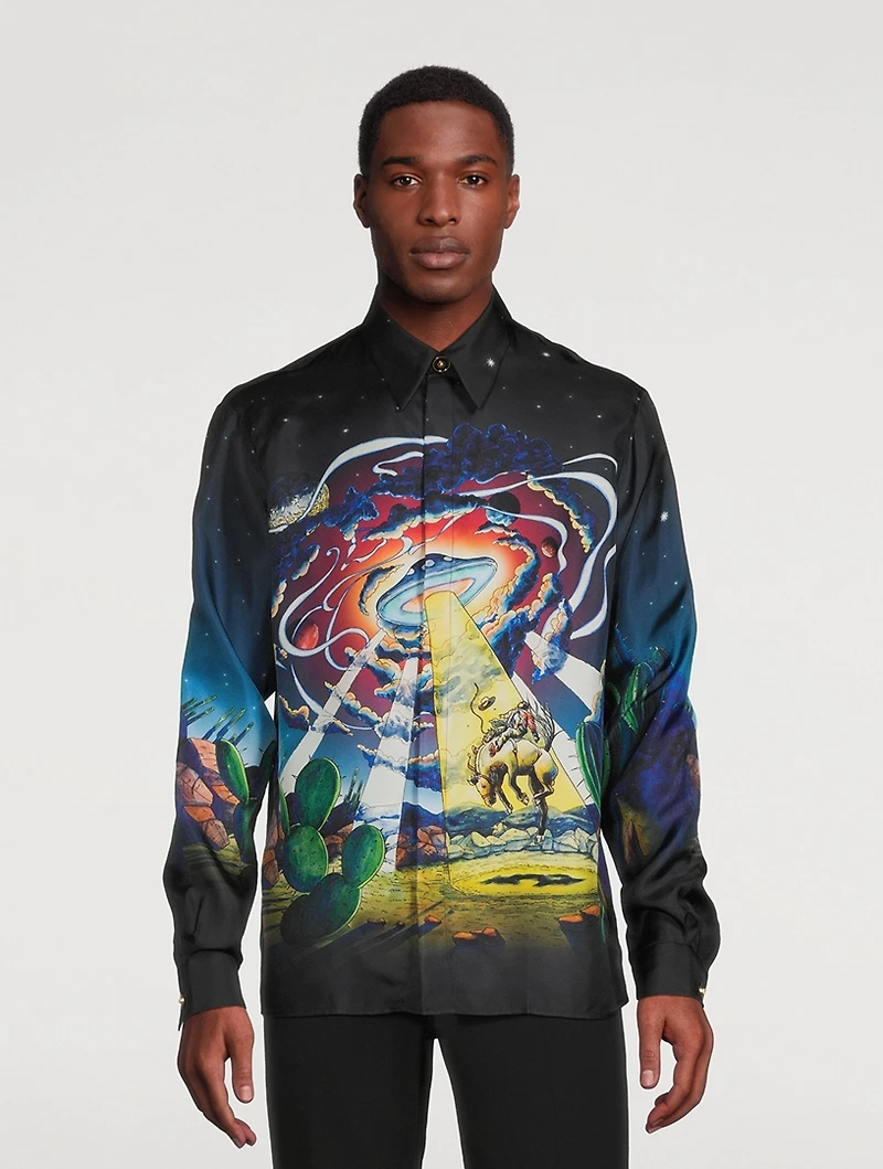 Cowboy De L'Espace Silk Long-Sleeve Shirt