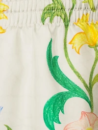L'Arche Fleurie Silk Shorts
