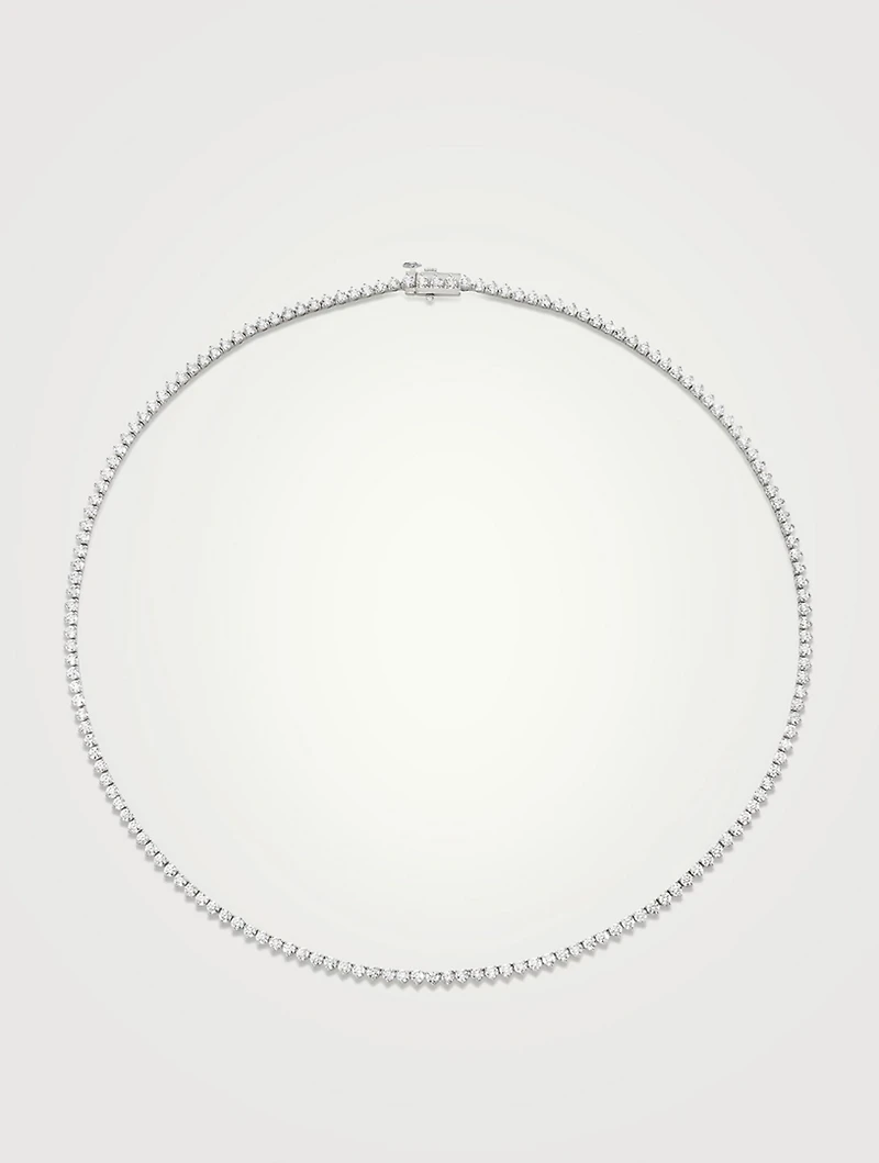 Tennis 14K White Gold Petite Lab Grown Diamond Necklace
