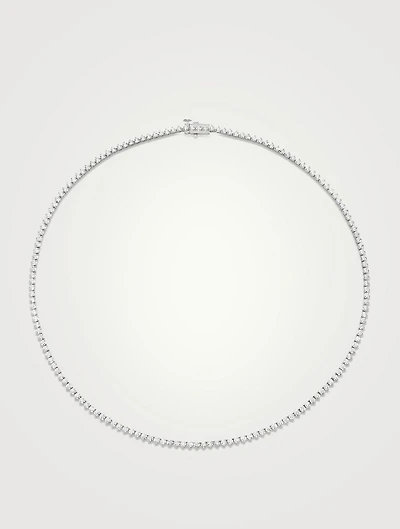 Tennis 14K White Gold Petite Lab Grown Diamond Necklace