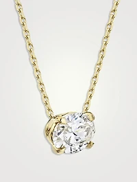 Solitaire 14K Gold Oval Lab Grown Diamond Necklace