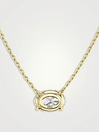 Solitaire 14K Gold Oval Lab Grown Diamond Necklace