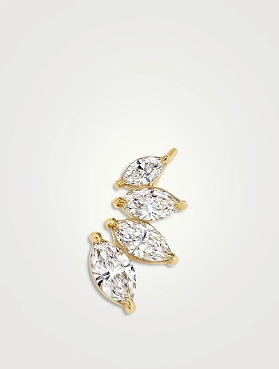 Statement 14K Gold Four-Stone Marquise Lab Grown Diamond Ear Climber