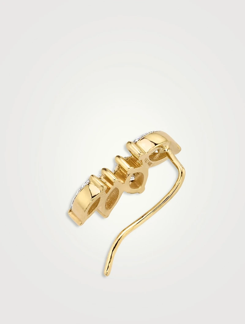 Statement 14K Gold Four-Stone Marquise Lab Grown Diamond Ear Climber