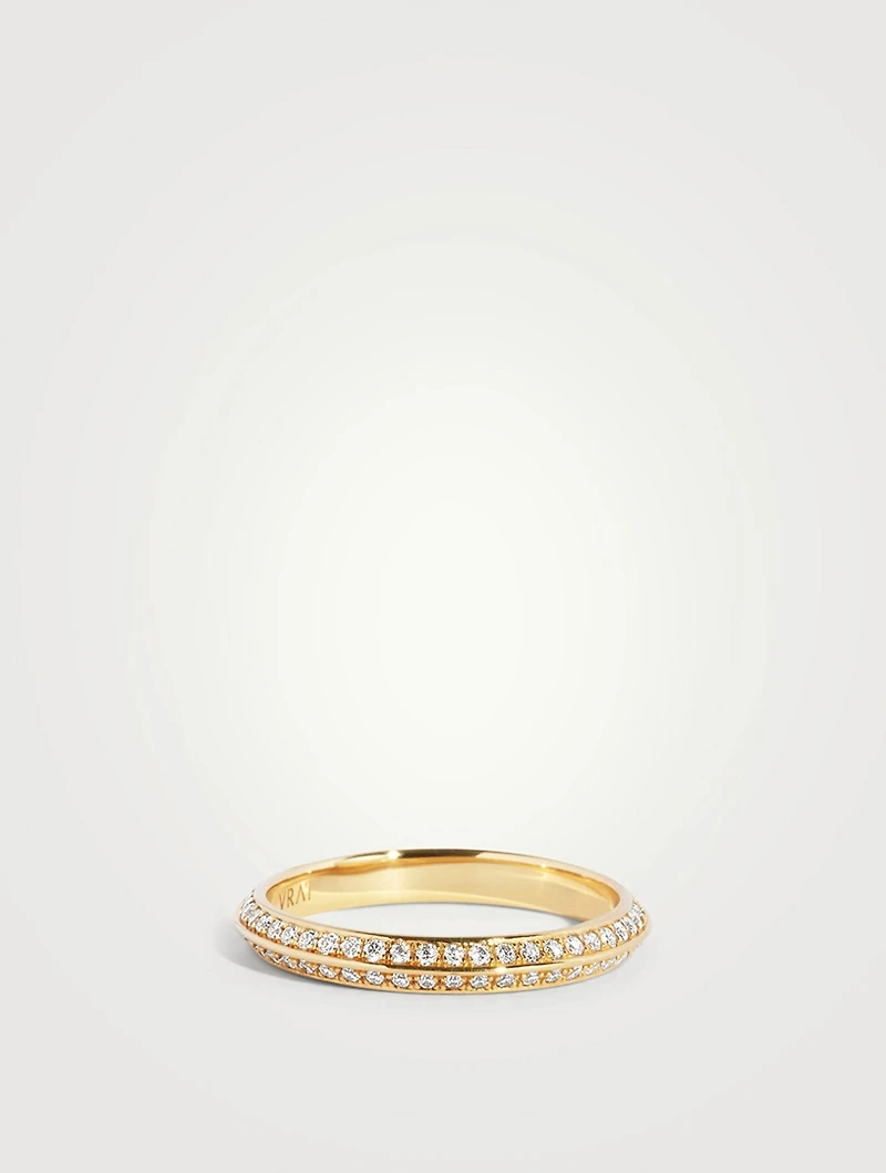 Eternity 14K Gold Knife-Edge Pavé Lab Grown Diamond Band
