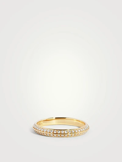 Eternity 14K Gold Knife-Edge Pavé Lab Grown Diamond Band