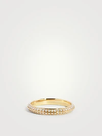 Eternity 14K Gold Knife-Edge Pavé Lab Grown Diamond Band