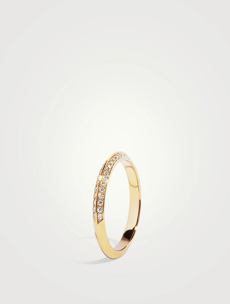 Eternity 14K Gold Knife-Edge Pavé Lab Grown Diamond Band