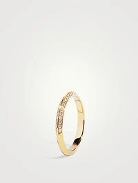 Eternity 14K Gold Knife-Edge Pavé Lab Grown Diamond Band