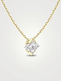 Iconic 14K Gold Lozenge Semi Bezel Lab Grown Diamond Necklace