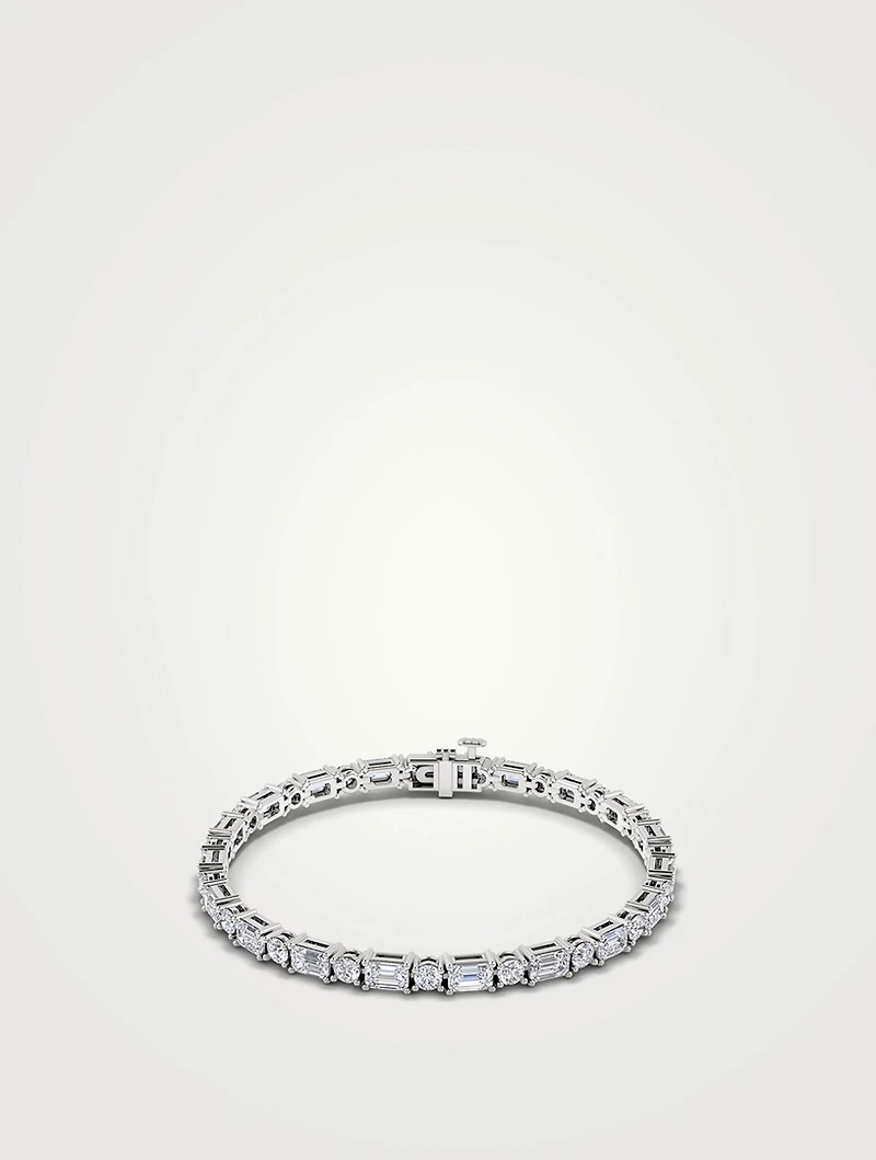 Tennis 14K White Gold Mixed Shapes Lab Grown Diamond Bracelet