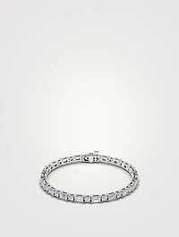 Tennis 14K White Gold Mixed Shapes Lab Grown Diamond Bracelet