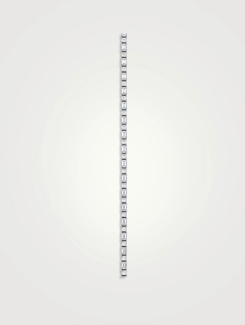 Tennis 14K White Gold Mixed Shapes Lab Grown Diamond Bracelet