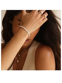 Tennis 14K White Gold Mixed Shapes Lab Grown Diamond Bracelet