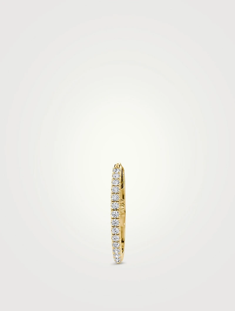 Hoops 14K Gold Large Pavé Lab Grown Diamond Huggie Earring