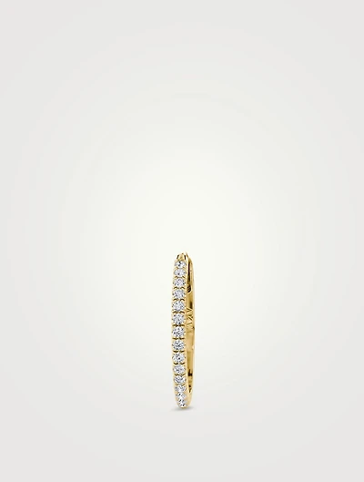 Hoops 14K Gold Large Pavé Lab Grown Diamond Huggie Earring