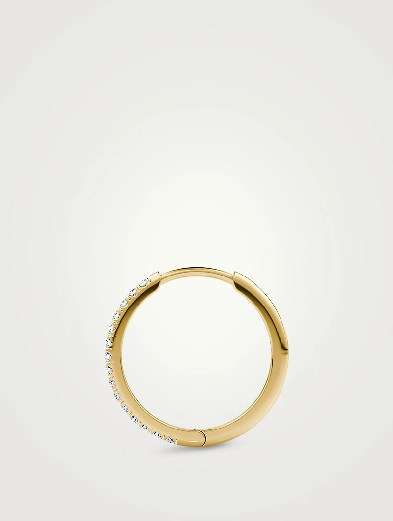 Hoops 14K Gold Large Pavé Lab Grown Diamond Huggie Earring