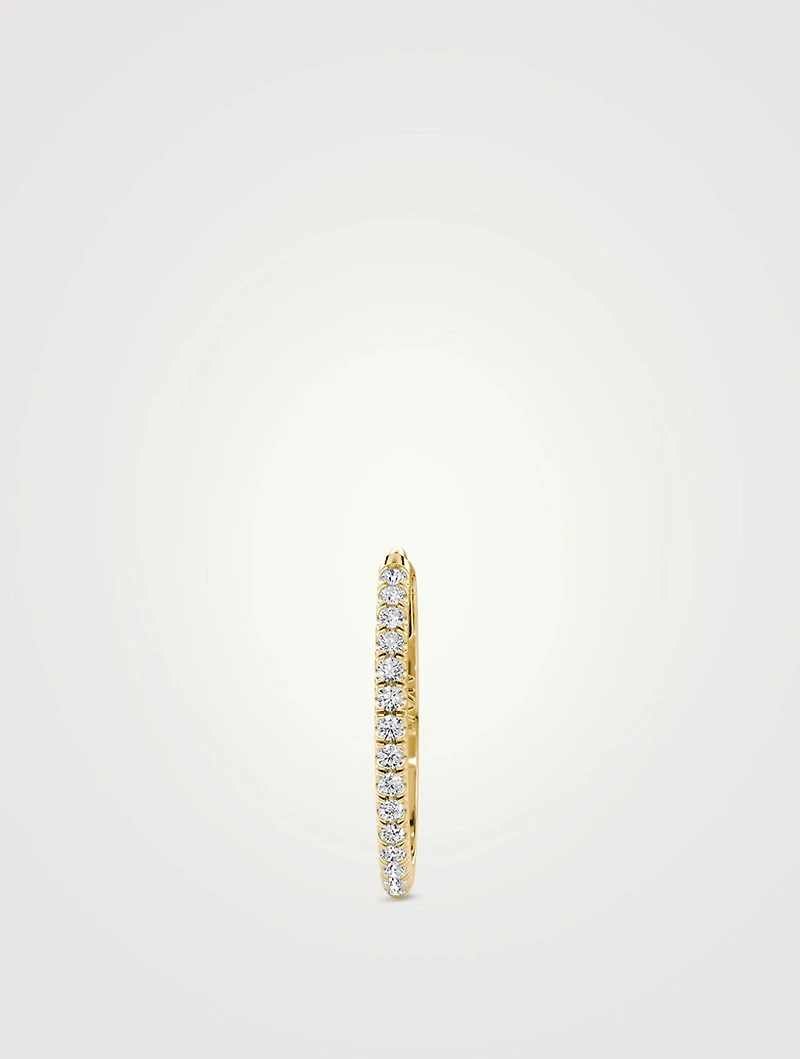 Hoops 14K Gold Large Pavé Lab Grown Diamond Huggie Earring