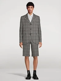 Wool Plaid Checked Jacket