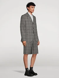 Wool Plaid Checked Jacket
