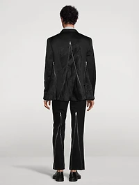 Embroidered Jacket With Zipper Detail