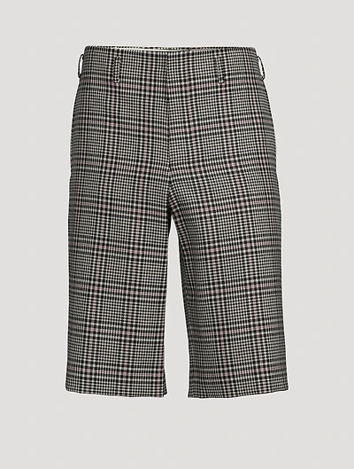Wool Plaid Checked Shorts